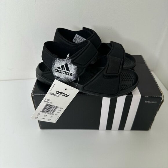 NWT Adidas kids Altaswim open toe sandals in Black size 11K - Picture 9 of 16